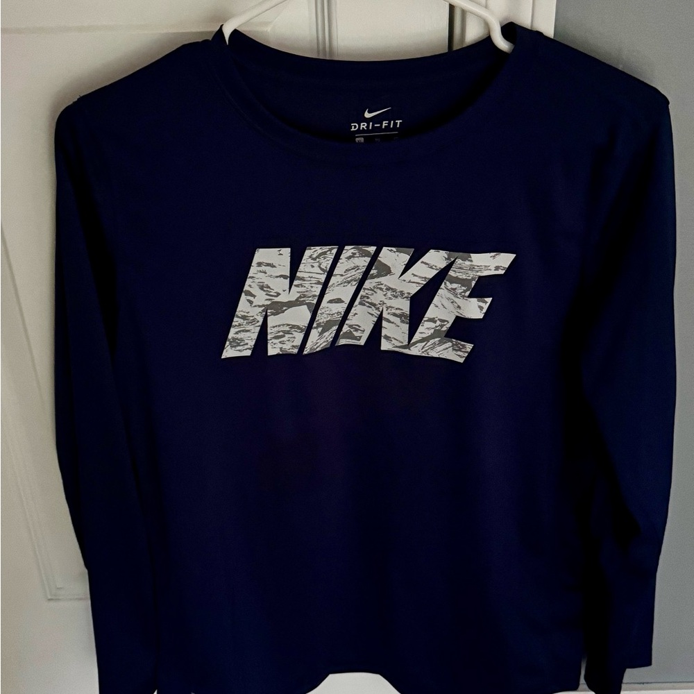 Nike Dri-FIT Dark Blue Long Sleeve Shirt